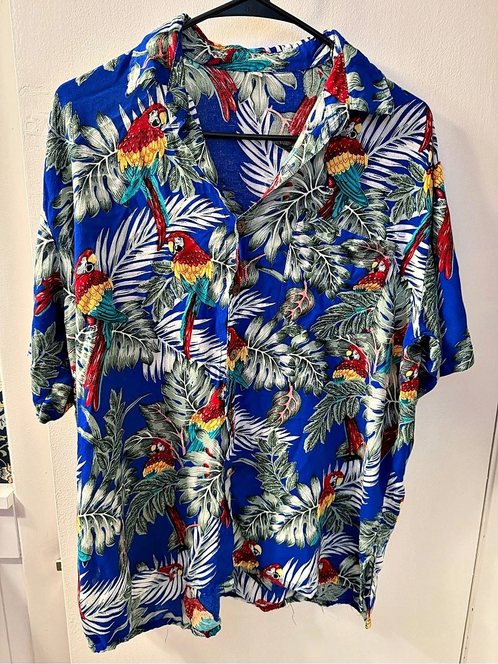 Men's Parrot Print Shirt Size XL